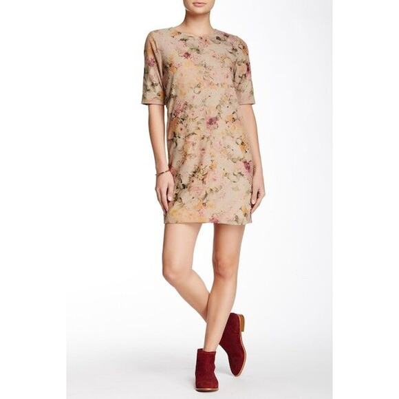 Muubaa Montesson Leather Suede Shift Dress Mini Floral Dress Zipper US 8 M $425 - Picture 2 of 10